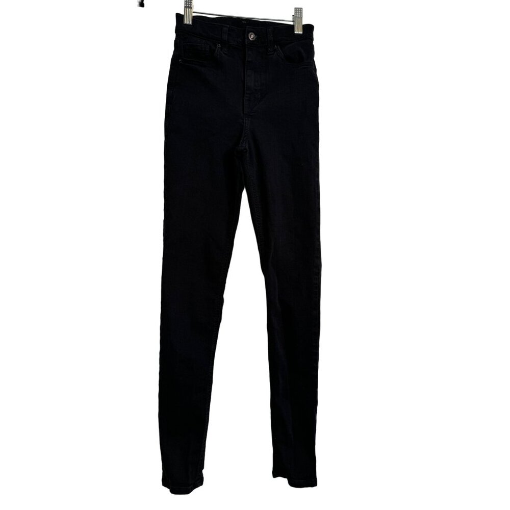Top Shop Black Jeans Size 24 Skinny Stretchy Pockets NWOT